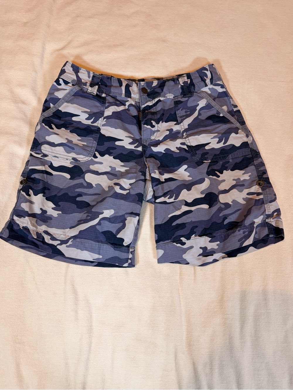 Carhartt El Paso Relaxed Fit Blue Camo Cargo Shorts Women’s Size 6
